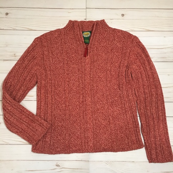 Cabela's Sweaters - Cabela’s Cable Knit Quarter Zip Heavy Sweater M